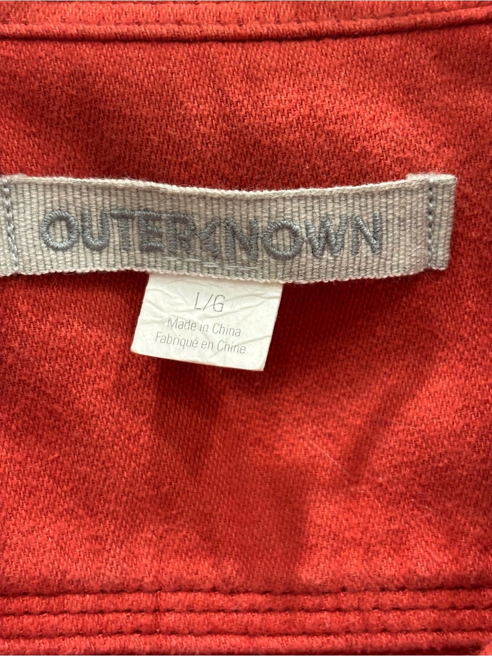 Outerknown Men’s Red Button-Front 100% Organic Cotton Shirt Jacket - Picture 3 of 6